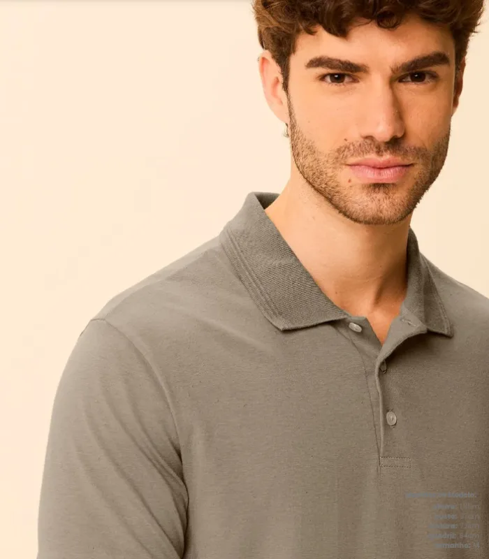 Camisa Polo Masculina Malha Linho2