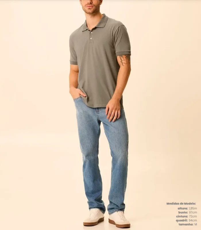 Camisa Polo Masculina Malha Linho3