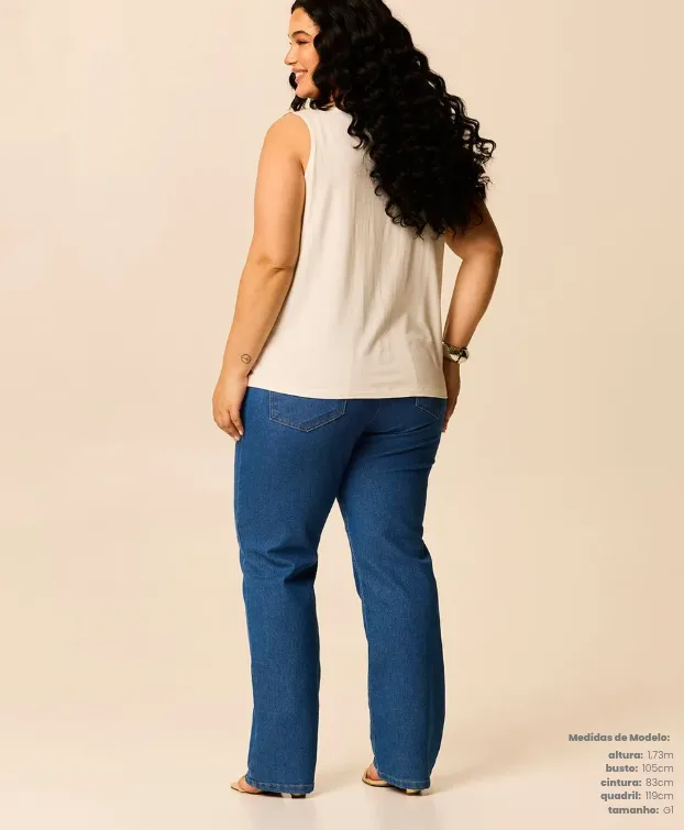 Regata Feminina Plus Size Evasê Estampa Abstrata Em Viscose Stretch4